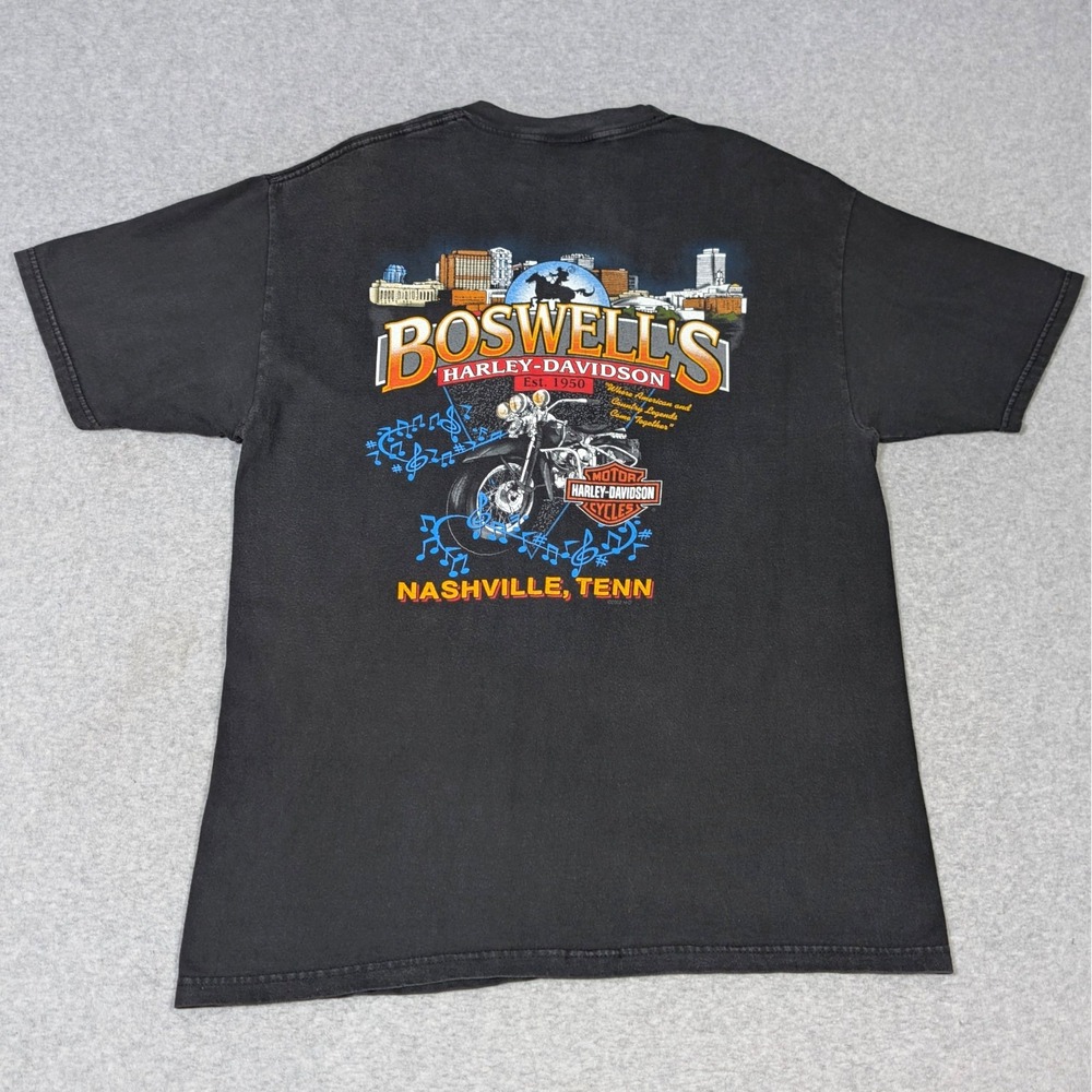 VTG Harley Davidson Nashville Tennessee Pocket Tee Shirt Mens Large Boswell's